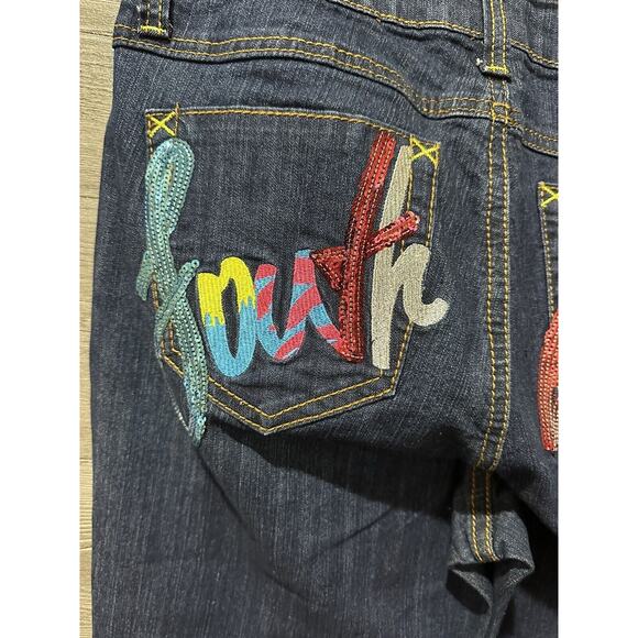 Southpole Embellished Straight Capri Jeans Size 14 Women's Denim Pants - Picture 4 of 5